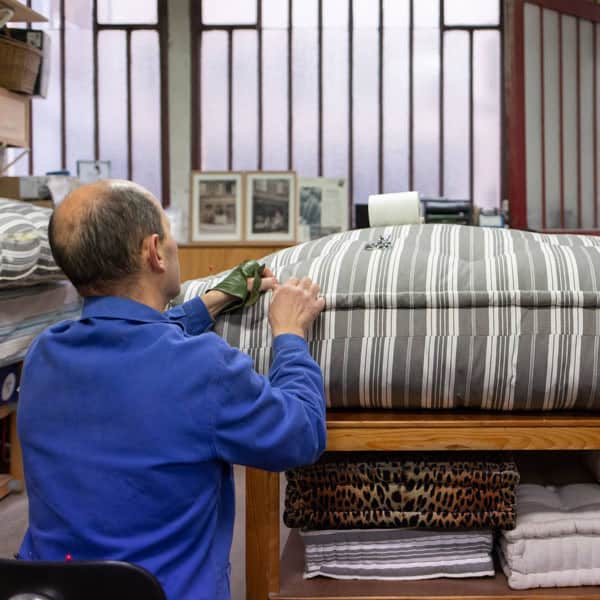 handmade making of the wool mattress