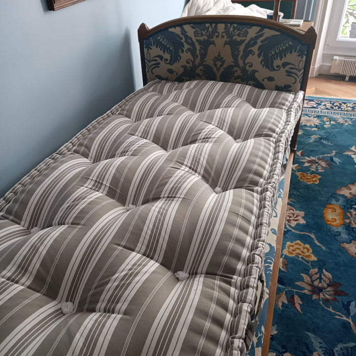 matelas-laine-raye-beige matelas de laine & sommier tapissier | Les ateliers Le Briand