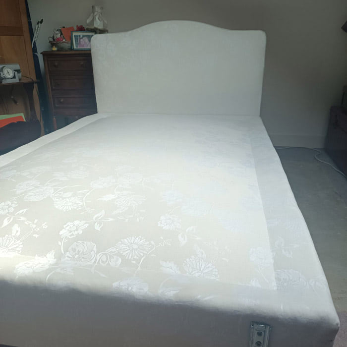 Cream damask box spring