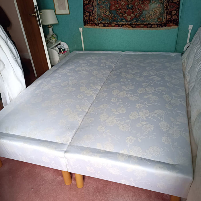 Twin cream damask box springs